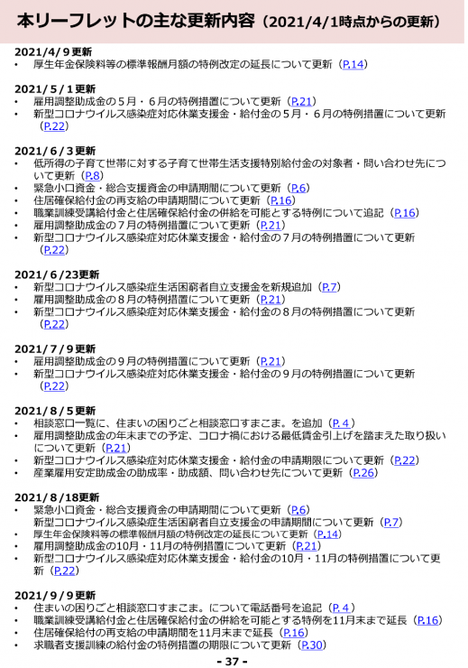 「生活を支えるための支援のご案内」